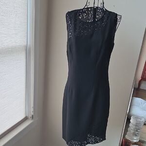 T Tahari Elegant Black Lace Mini Dress